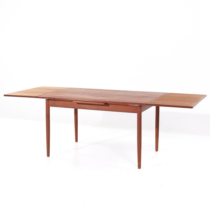 Kurt Ostervig Style Mid Century Teak Hidden Leaf Dining Table gallery