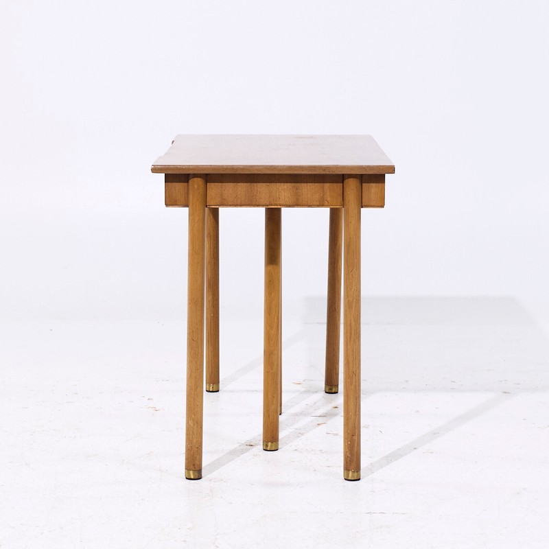 Widdicomb MCM Bleached Mahogany Expanding Console Dining Table with 4 Leaves gallery