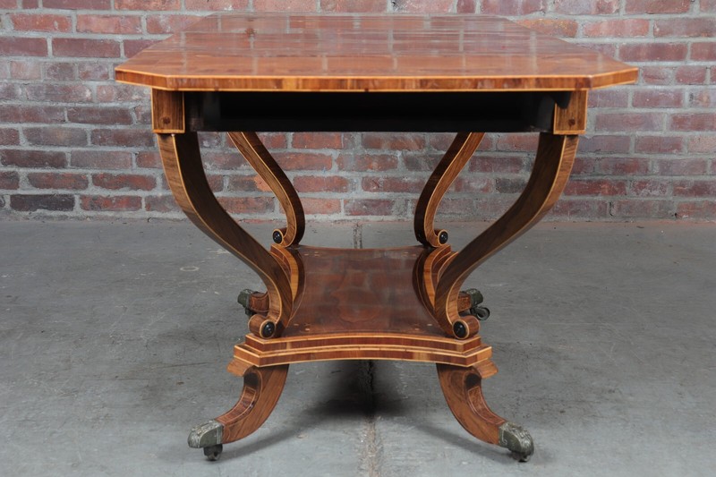 Fine Regency Drop Leaf Marquetry Table, ca. 1820 gallery