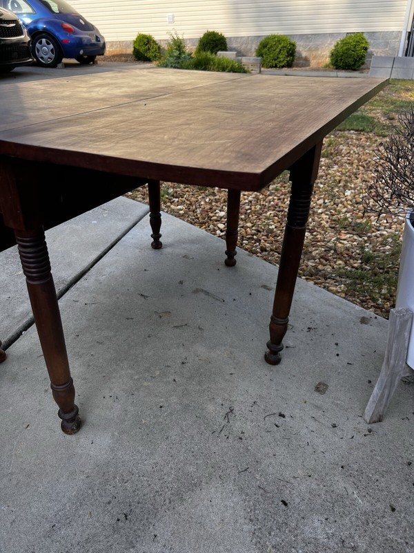 Antique Colonial Drop Leaf Table. Non Branded. Beautiful. Turned Wood Legs gallery
