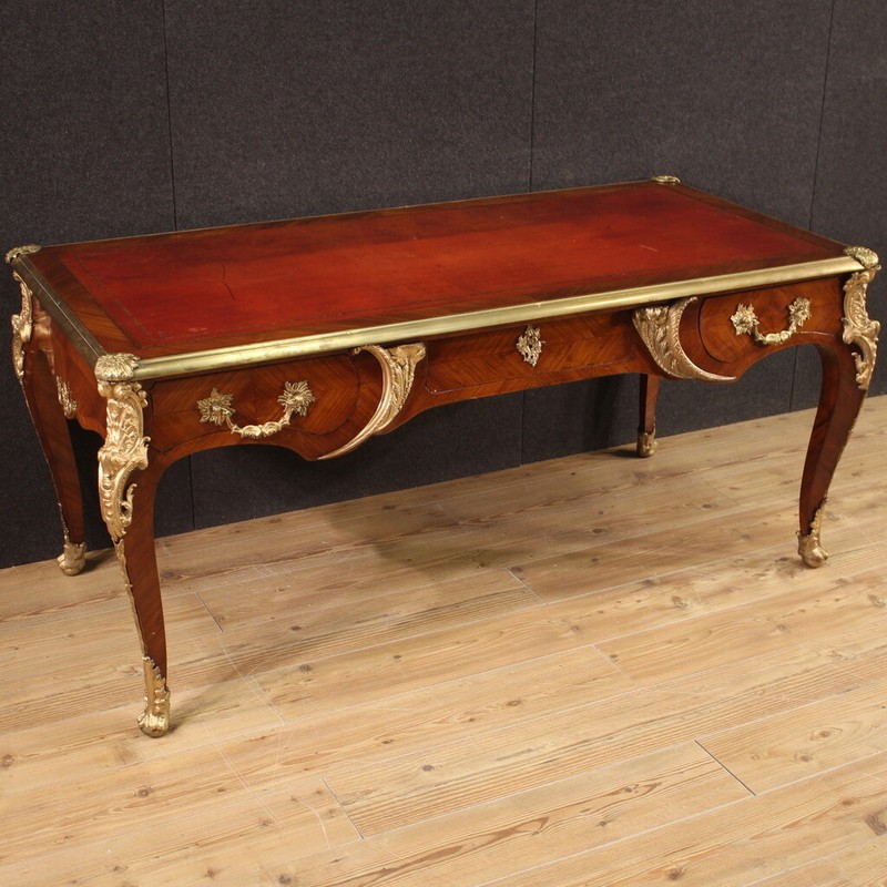 Writing desk style Louis XV table great furniture gold bronze 20th century 900