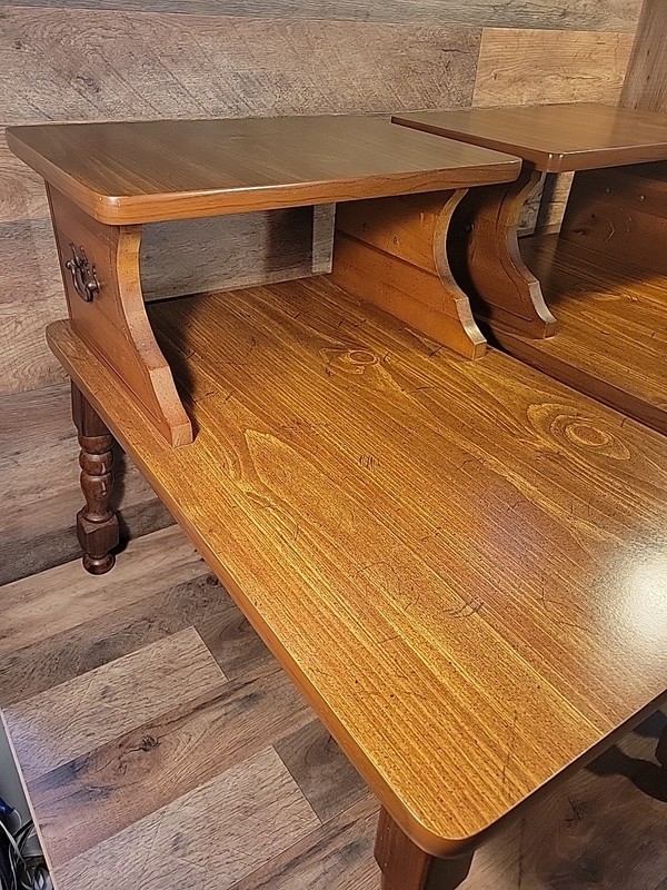 PAIR (2) Mid-Century Wood Step End Tables. Excellent Condition. gallery