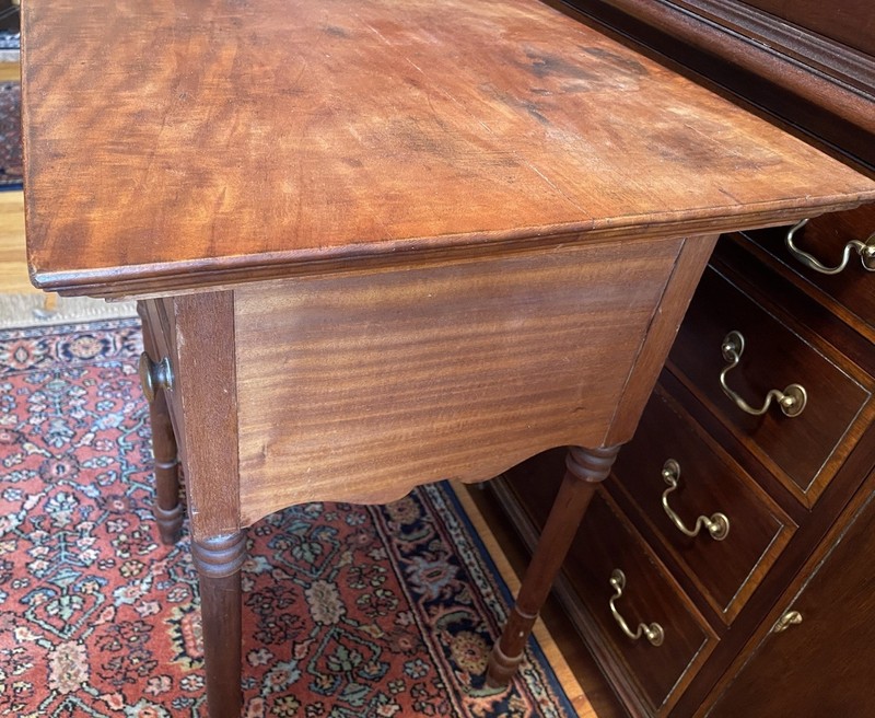 Tiger Maple And Cherry Antique Nightstand Or Work Table Circa 1840’s gallery