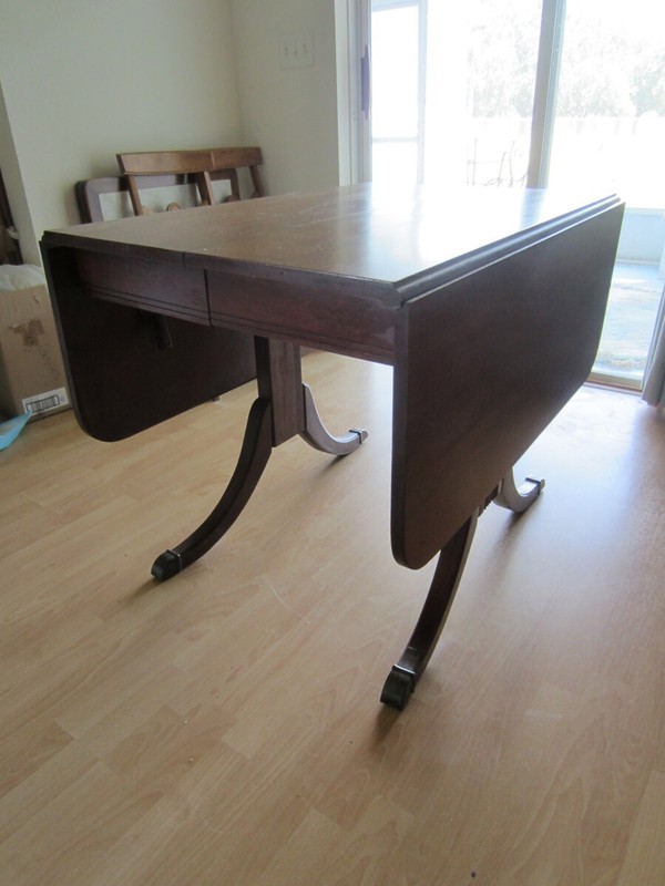Vintage Mahogany Duncan Phyfe style Drop Leaf Dining Room Table 2 Extensions gallery