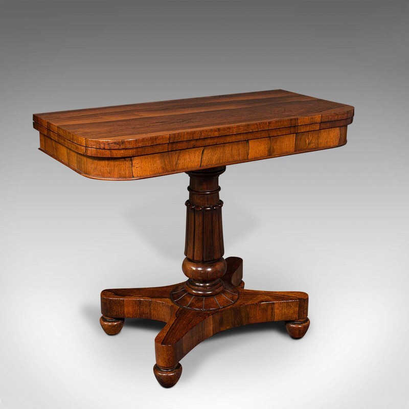Antique Fold-Over Card Table, English, Games, Console, William IV, Circa 1835 gallery