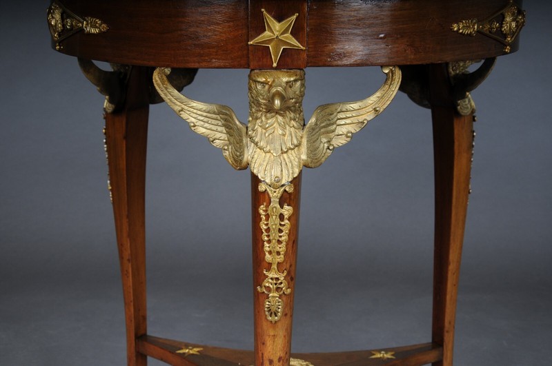Empire Side Table From The 19th Century, Gilded Bronze, Eagle, Mahogany gallery