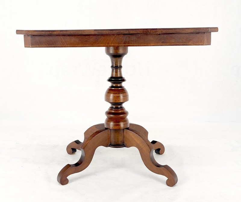 Dutch 19th Century Marquetry Inlay Top Breakfast Center Occasional Lamp Table gallery