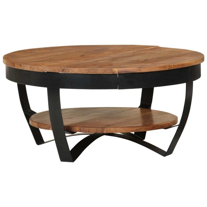 Coffee Table Living Room End Table Side Table with Shelf Solid Wood vidaXL