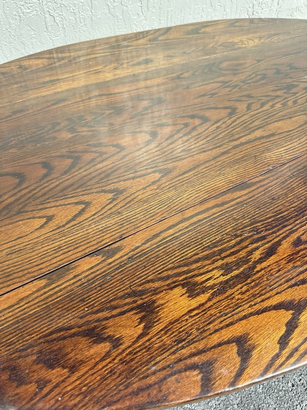 Vintage Cushman Classics Drop-Leaf Oval Coffee Table – Solid Oak gallery