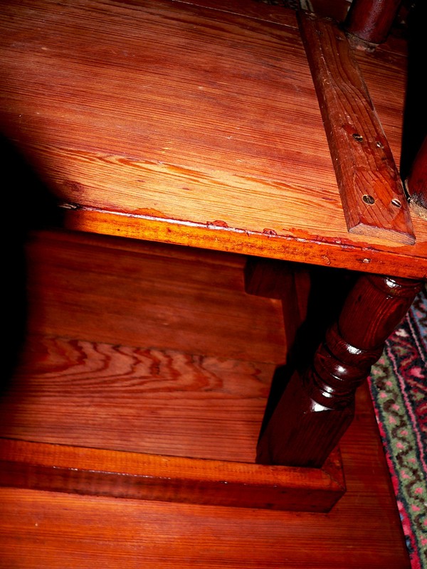 Occasional Lamp TABLE, Southern Yellow Pine, Alabama, Orig Patina, c1900, 26"w gallery