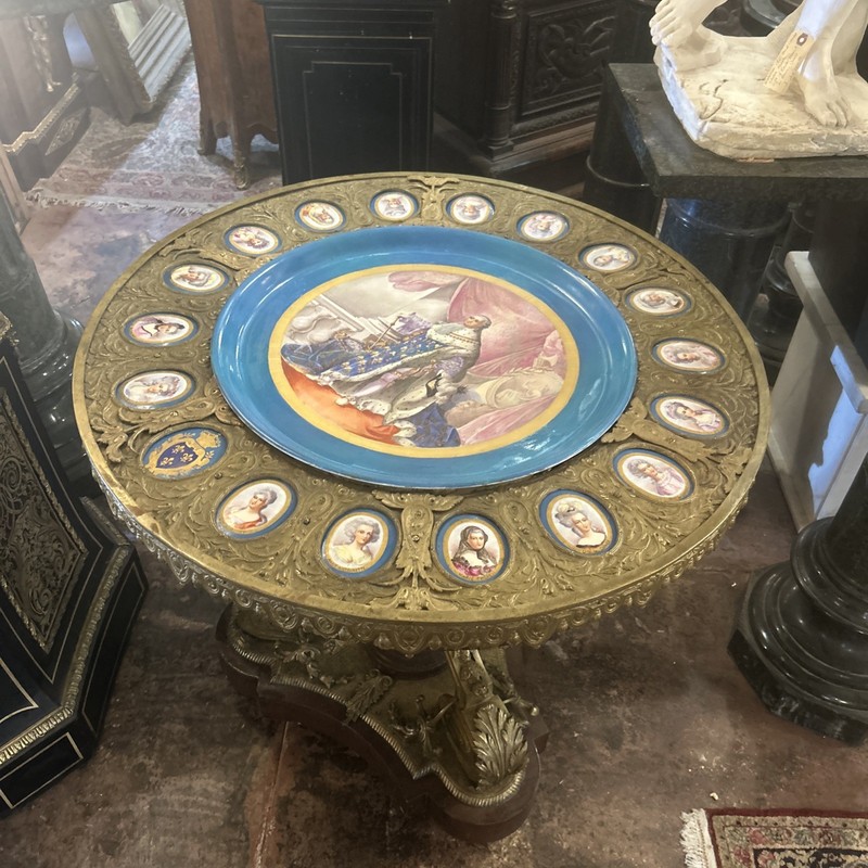 Fine Large Louis XV Style Guerdion with sevres style plaques porcelain c. 1880 gallery