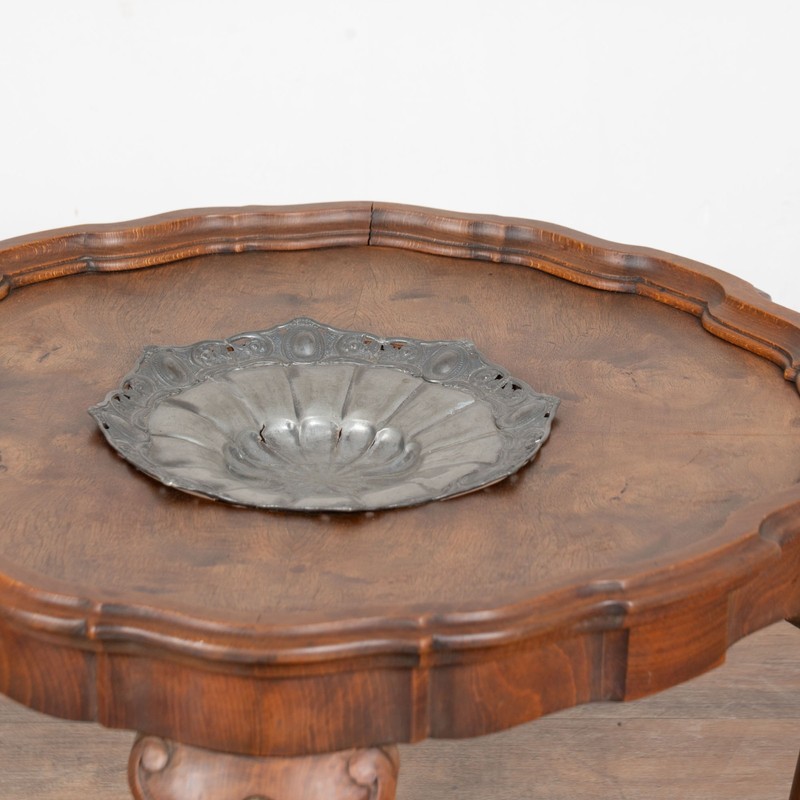Early 20th Century Danish Round Coffee Table with Removable Tray gallery