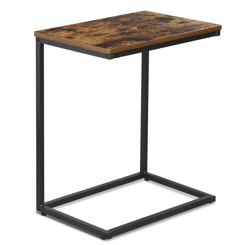 21.7" Side Table C-Shaped End Table for Couch Sofa Bed Narrow Stand for TV Tray