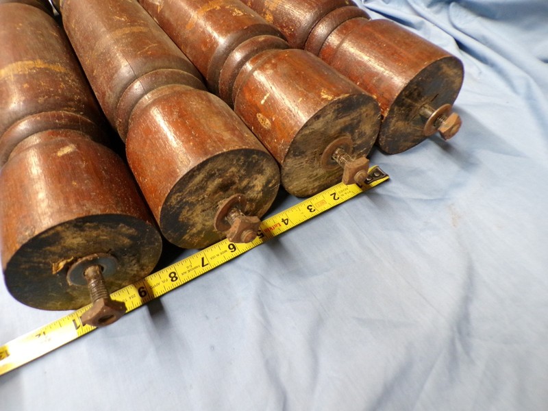 Antique Oak Table Legs 4 heavy extension table legs 4" diameter used gallery
