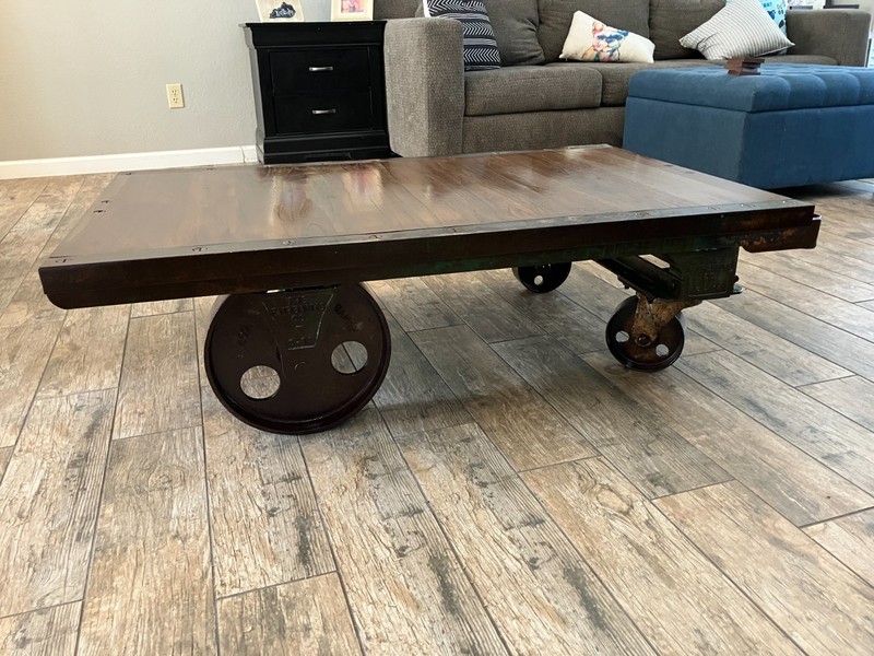 railroad cart coffee table