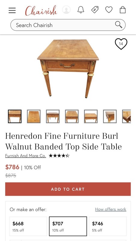 2 Vintage MCM Herendon End Table Set gallery