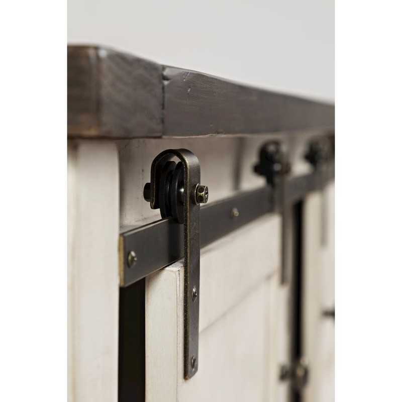 Madison County 50" Rustic Reclaimed Pine Farmhouse Barn Door Coffee Table gallery
