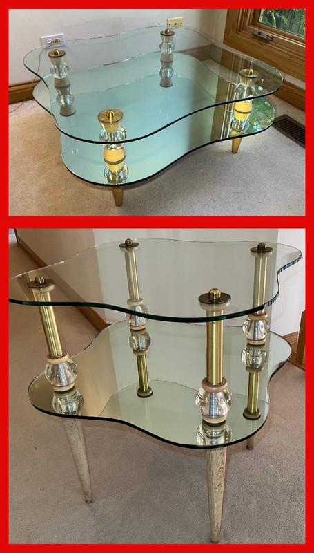 Mid century Semon Bache Hollywood Regency table SET OF 2 TABLES