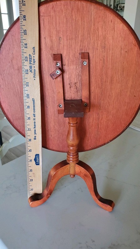 VTG CHERRY WOOD ROUND TILT TOP "SMALL" Side Table Accent Tripod Plant Table gallery