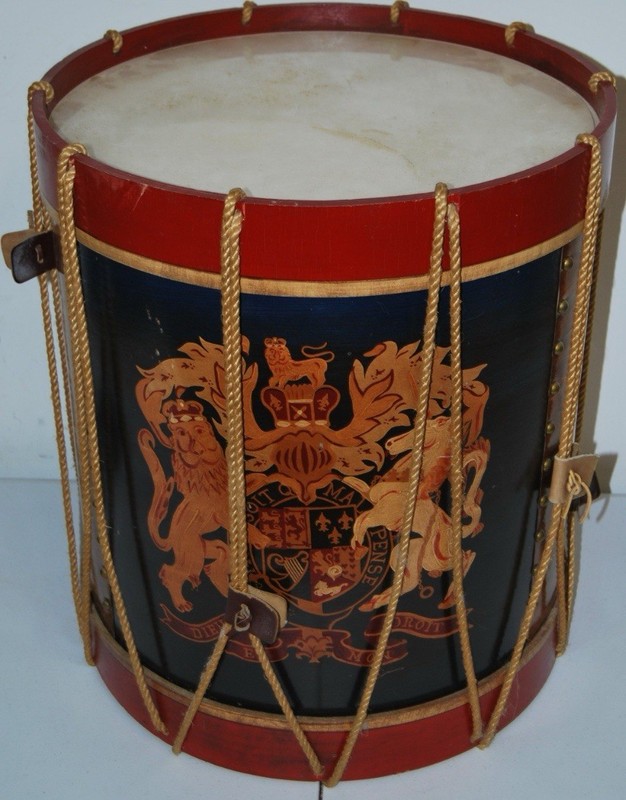 Hollywood Regency Style Regimental British Drum Side Table gallery