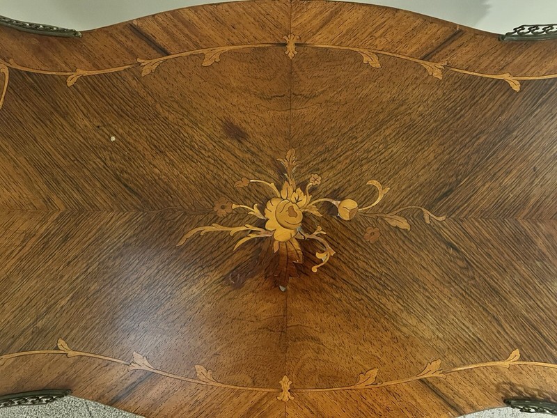 Vintage Louis XV Style Coffee Table Wood with Inlay gallery