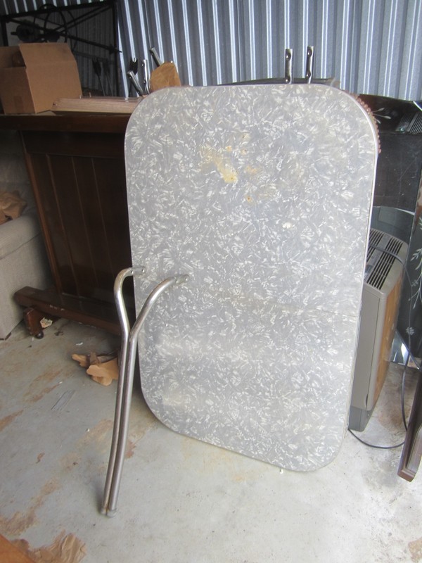 VTG 50’S FORMICA/CHROME TABLE, ROUNDED CORNERS