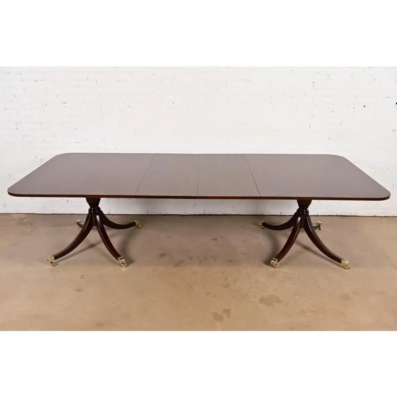 Kittinger Georgian Double Pedestal Extension Dining Table, Newly Refinished gallery