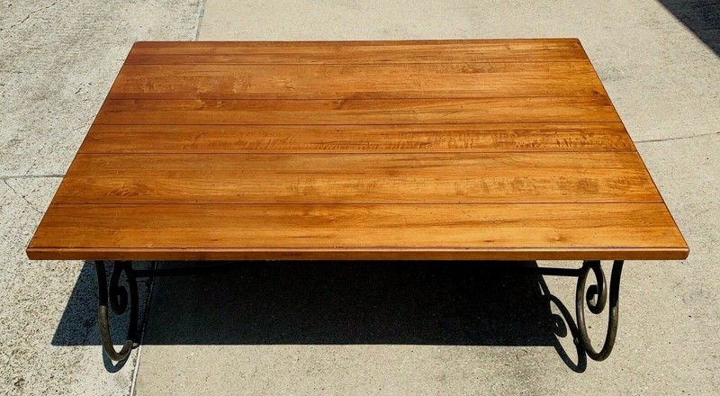 ETHAN ALLEN LEGACY COLLECTION WROUGHT IRON BASE COFFEE COCKTAIL TABLE 13-8320 gallery