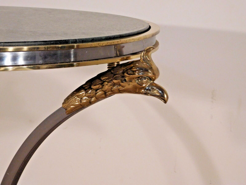 PR #1 Directoire Gueridon Brass & Steel Eagle Head Claw Foot Marble Top Tables gallery