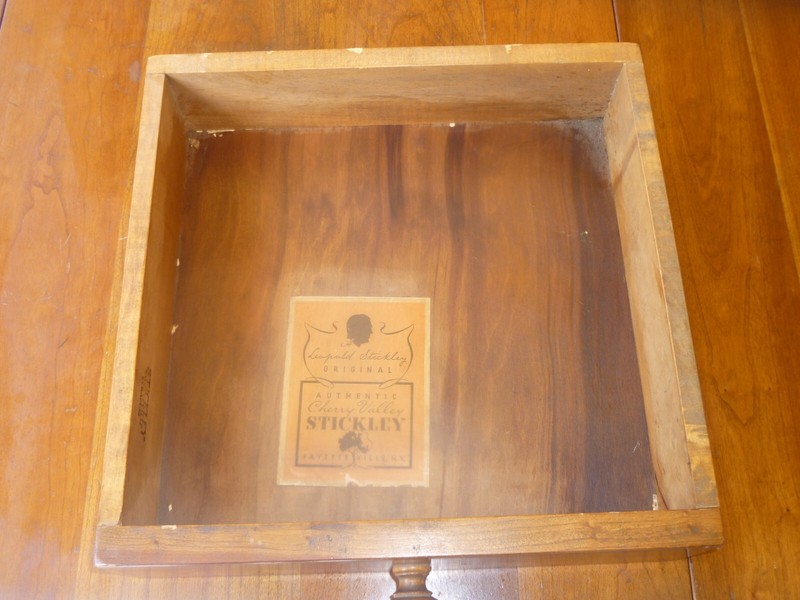 Stickley Cherry Valley dining drop leaf table 2 drawer Antique Mid century gallery