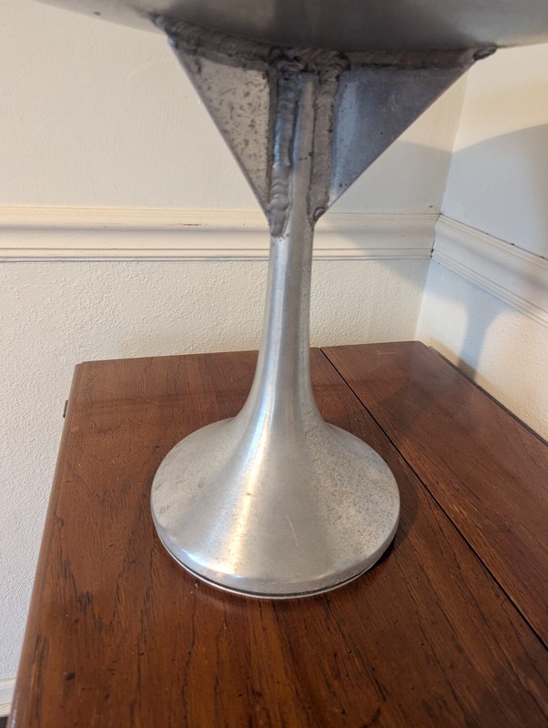MCM LAVERNE MIDCENTURY MODERN TULIP STEM METAL SIDE TABLE ~BASE ONLY~ gallery