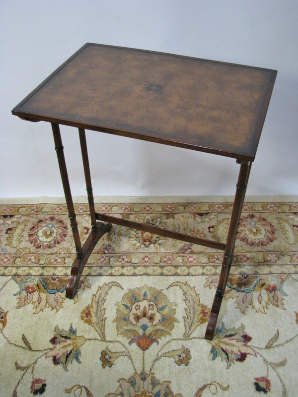 Theodore Alexander Set of 4 Georgian Style Mahogany Nesting Tables Faux Bamboo gallery