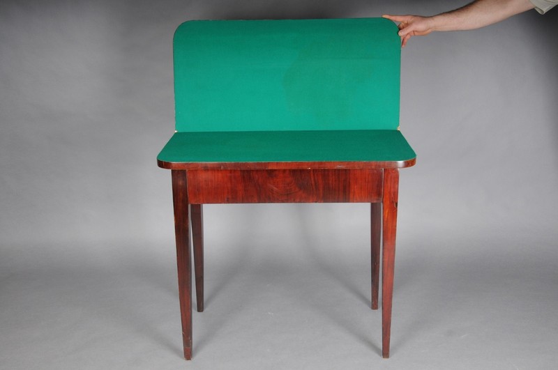 Antique English Console Table Wall-Mounted Card Table, Mahogany gallery