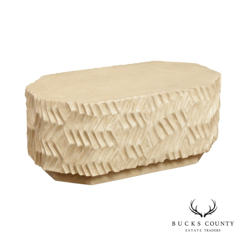 Postmodern Style Sculptural Plaster Coffee Table