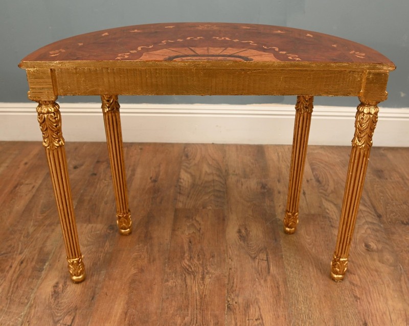 Pair Adams Console Tables Regency Demi Lune Hall Table Gilt gallery