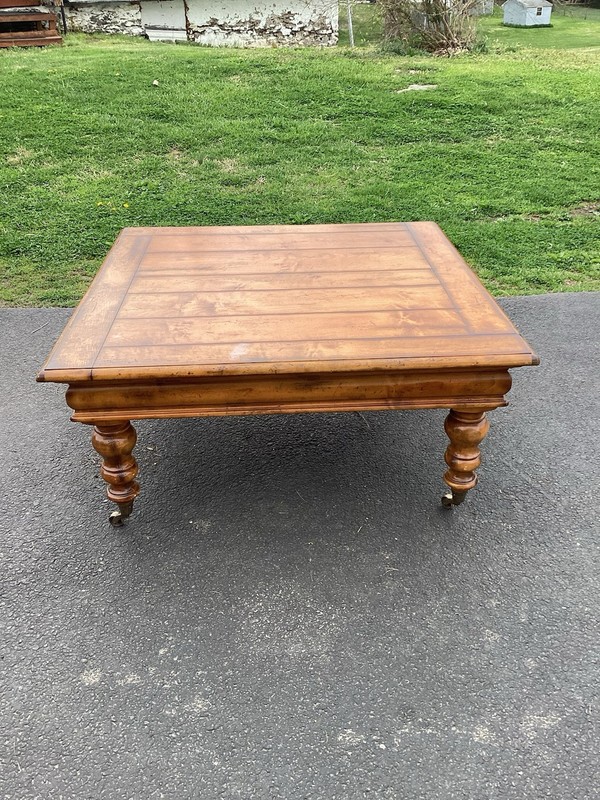 Baker Furniture Milling Road Italian Farm Machine Age Industrial Coffee Table