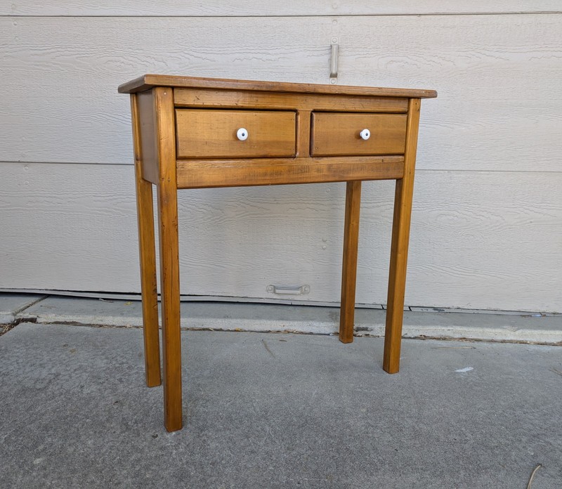 Vintage Rustic Farmhouse Country Shaker Style Wood Console Entry Hall Table W32 gallery