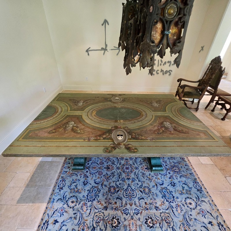 Stunning Italian Venetian Style Hand Painted Dining Trestle Table gallery