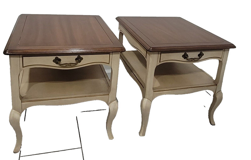 DREXEL Parisian French Style End Tables Mid Century Pair