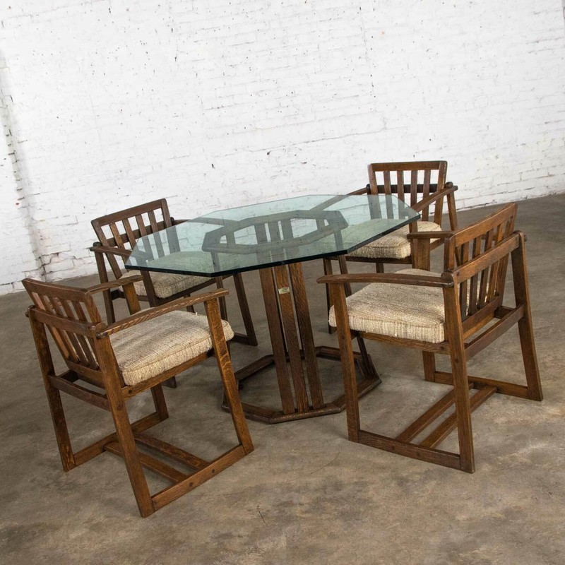 StavOak Dining Game Table & 4 Chairs Jack Daniels’ Barrel Staves Jobie G Redmond