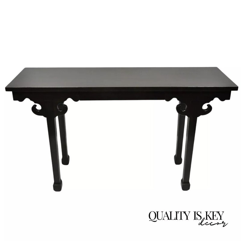 Ebonized Chinese Altar Table Hall Console James Mont Style 50″ Sofa Table (B)
