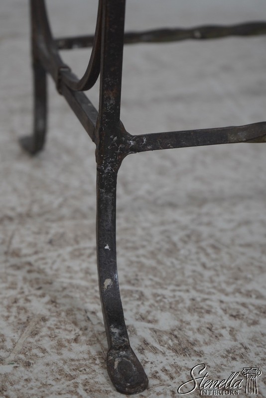 72387: Vintage Wrought Iron Base Marble Top Side Table gallery