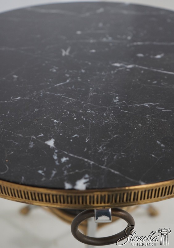 LF71178: Regency Style Steel & Brass Marble Top Occasional Table gallery