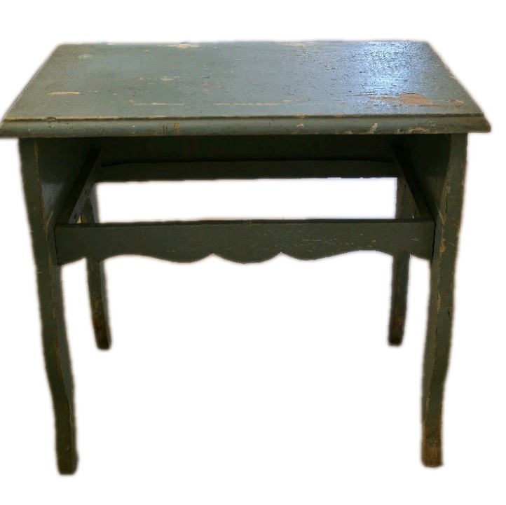 Vintage Farmhouse Cottage Painted Wood Shabby Chic Accent Table 19"x20"x10" Blue gallery