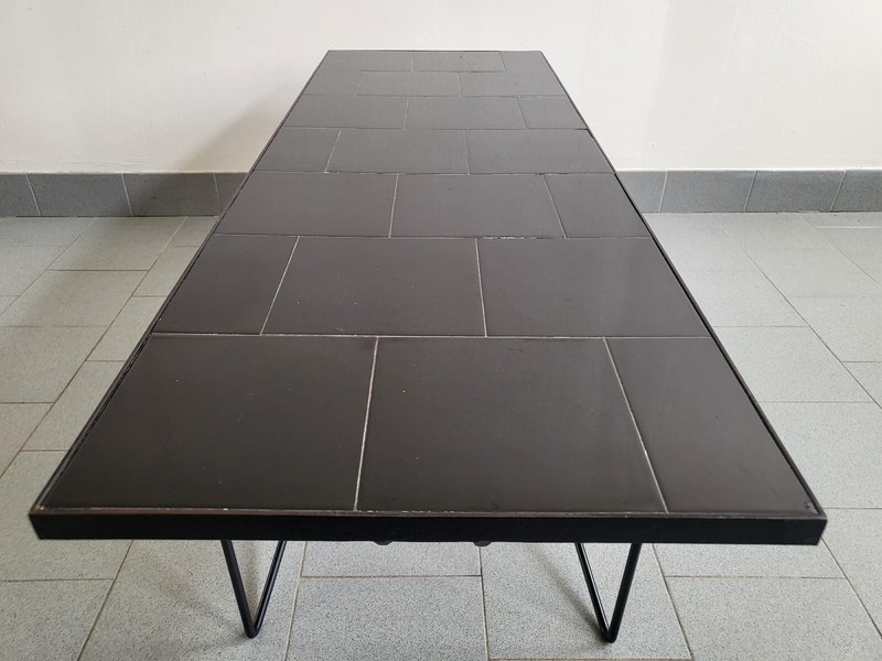 Vintage Coffee Table 1950 In Ceramic & Black Steel 50S Rockabilly 1950S gallery