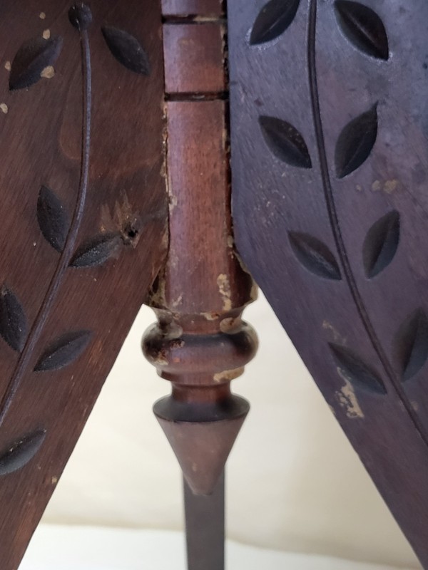 Victorian Game Table Antique c1880s Small Checker Board Chess Eastlake Carved gallery
