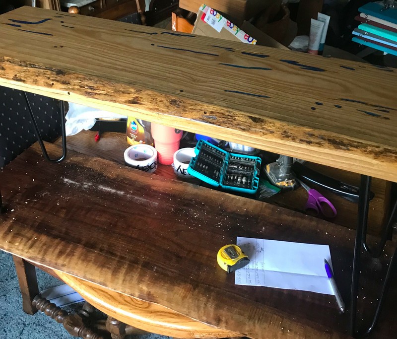 Live Edge Slab Oak Bed Bench / Coffee Table (CT-110) (BN265) (BB-15)