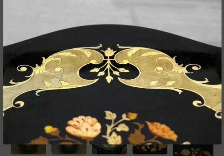 Ebonize Bar Cart With Inlaid Detail gallery