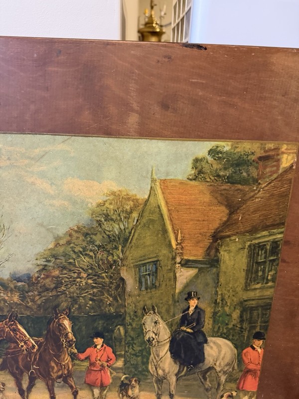 Equestrian Horse Hound Fox Hunting Folding TV Tray Card Table Fireplace Screen gallery