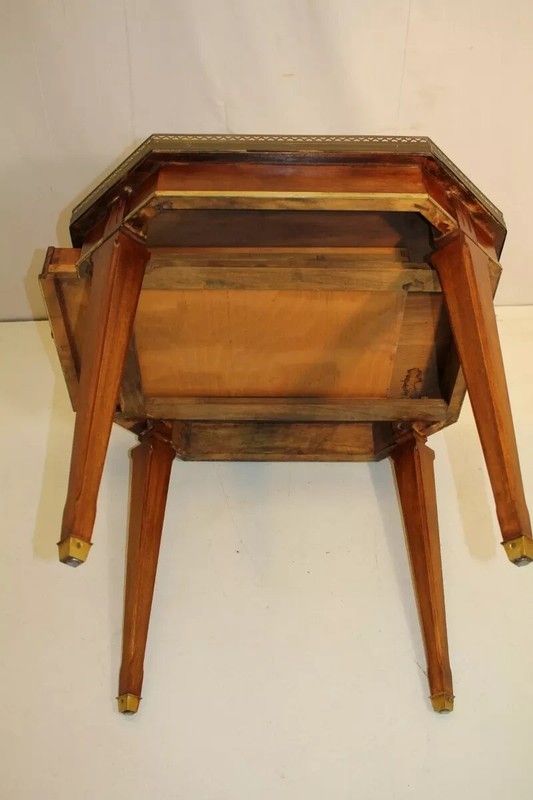 Great Directoire Walnut Octagonal Top End Side Table, One Drawer gallery